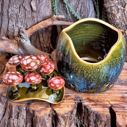 Knoflookpot met Paddenstoelen NR. 3821
