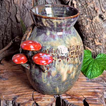 Vase with Hobbit Door and Mushrooms NO. 3950
