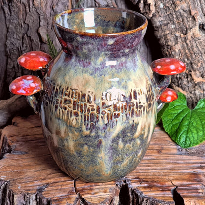 Vase with Hobbit Door and Mushrooms NO. 3950