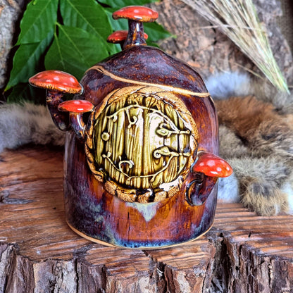 Suikerpotje met Paddenstoelen en Hobbit Deur NR. 4144
