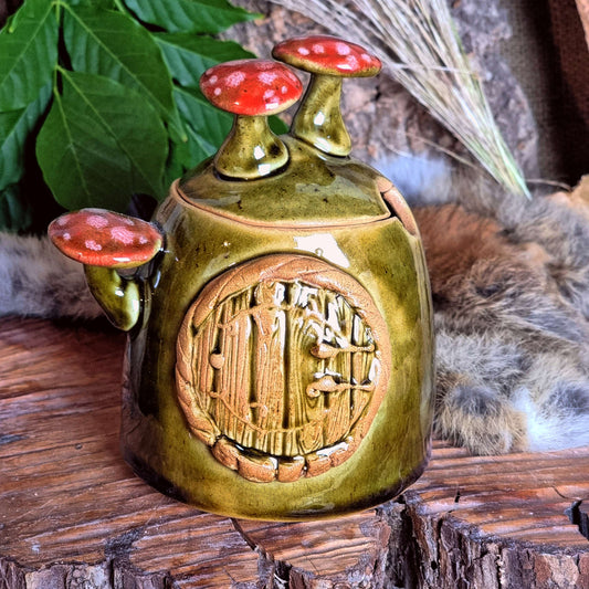 Suikerpotje met Paddenstoelen en Hobbit Deur NR. 4145