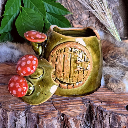 Suikerpotje met Paddenstoelen en Hobbit Deur NR. 4145